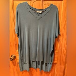 ZENANA Greenish blue V-Neck Short Sleeve
Top Small